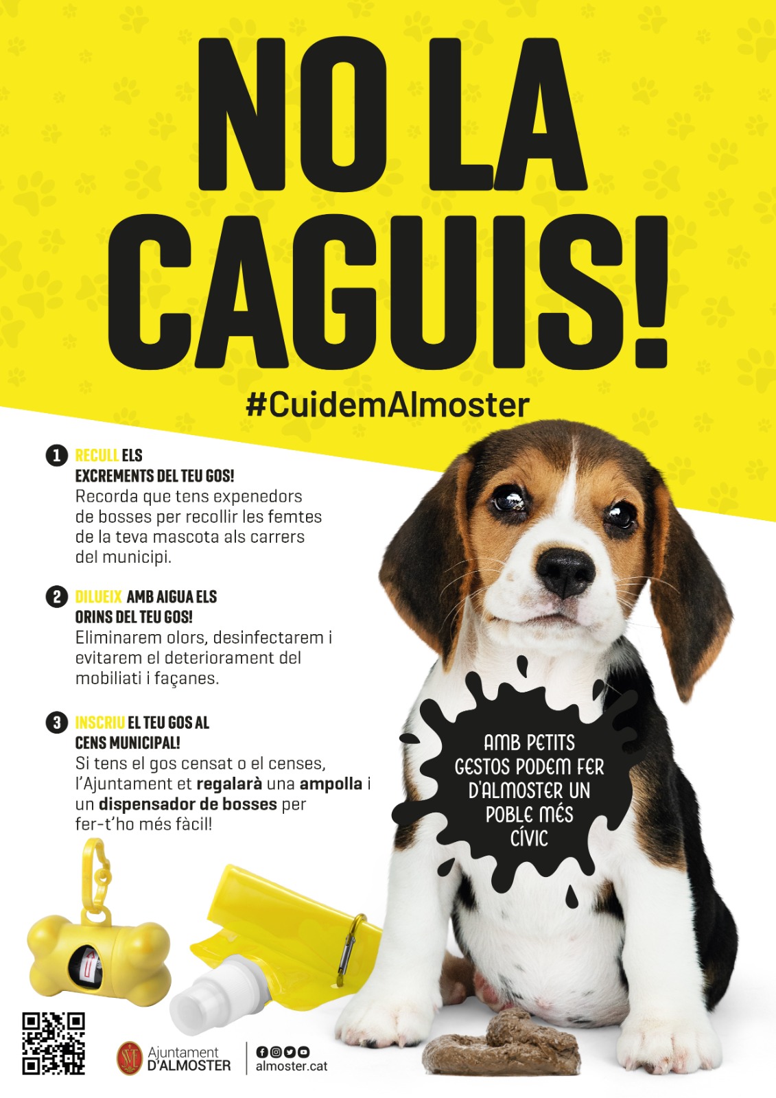 Read more about the article L’Ajuntament d’Almoster enceta la nova campanya “No la caguis” per conscienciar a la població sobre la tinença responsable de gossos